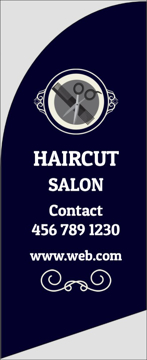 Picture of 6ft x 2ft - Feather Flag - Hair Salon - 01