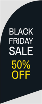 Picture of 6ft x 2ft - Feather Flag - Black Friday - 01