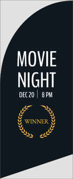 Picture of 6ft x 2ft - Feather Flag - Movie Night - 01