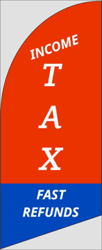 Picture of 6ft x 2ft - Feather Flag - Income Tax - 07