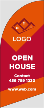 Picture of 6ft x 2ft - Feather Flag -  Open House - 14