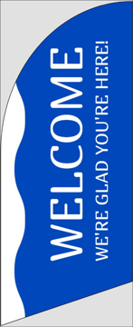 Picture of 6ft x 2ft - Feather Flag -  Welcome - 08