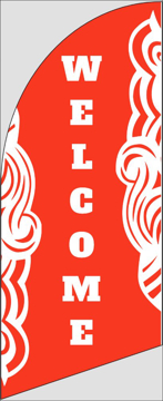 Picture of 6ft x 2ft - Feather Flag -  Welcome - 09