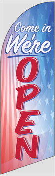 Picture of 8ft x 2ft - Feather Flag -  Open - 06