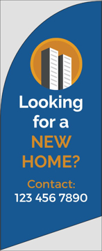 Picture of 6ft x 2ft - Feather Flag - New Homes - 06