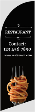 Picture of 8ft x 2ft - Feather Flag -  Restaurant - 01