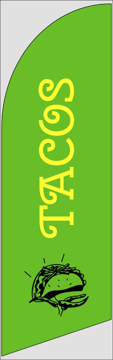 Picture of 8ft x 2ft - Feather Flag -  Taco - 01