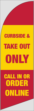 Picture of 8ft x 2ft - Feather Flag -  Take Out - 06