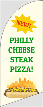 Picture of 6ft x 2ft - Feather Flag -  Pizza - 04