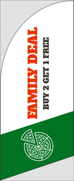 Picture of 6ft x 2ft - Feather Flag -  Pizza - 06