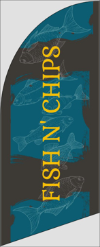 Picture of 6ft x 2ft - Feather Flag -  Seafood - 02
