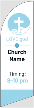 Picture of 8ft x 2ft - Feather Flag -  Religious - 09