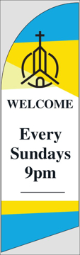 Picture of 8ft x 2ft - Feather Flag -  Religious - 10