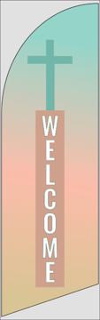 Picture of 8ft x 2ft - Feather Flag -  Religious - 45