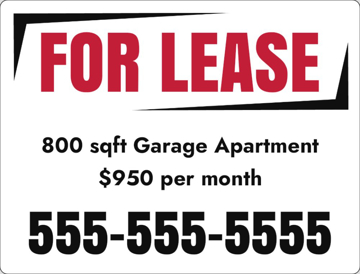 Picture of 18" x 24" - Yard Sign -  For Lease/Rent - 02