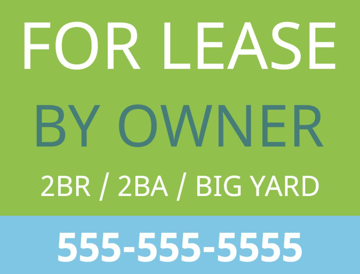 Picture of 18" x 24" - Yard Sign -  For Lease/Rent - 04
