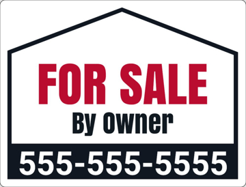 Picture of 18" x 24" - Yard Sign -  For Sale By Owner - 01