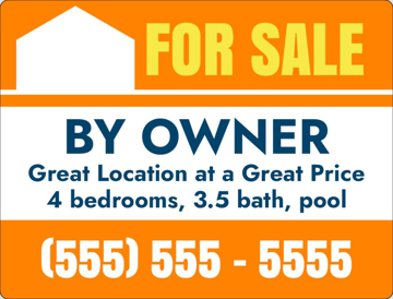 Picture of 18" x 24" - Yard Sign -  For Sale By Owner - 05