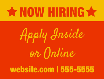 Picture of 18" x 24" - Yard Sign - Now Hiring - 05