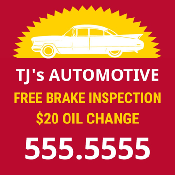 Picture of 24" x 24" - Yard Sign - Automotive - 04