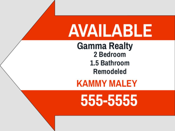 Picture of 16.75" x 22.75" - Yard Sign - Arrow Shaped - 20