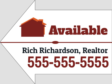 Picture of 16.75" x 22.75" - Yard Sign - Arrow Shaped - 29