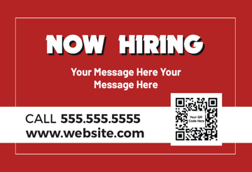 Picture of 12" x 18" - Car Magnet - Now Hiring - 13