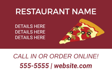 Picture of 12" x 18" - Car Magnet - Restaurant - 25