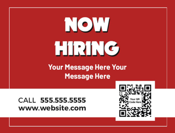 Picture of 18" x 24" - Car Magnet - Now Hiring - 09