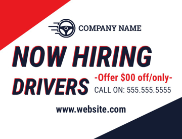 Picture of 18" x 24" - Car Magnet - Now Hiring - 11