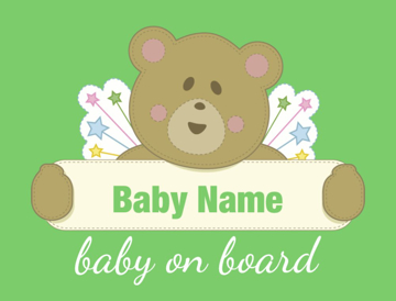 Picture of 18" x 24" - Car Magnet - Baby On Board - 01