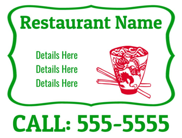 Picture of 18" x 24" - Car Magnet - Restaurant - 09