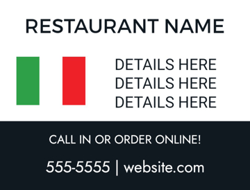 Picture of 18" x 24" - Car Magnet - Restaurant - 16