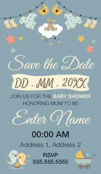 Picture of Save The Date - Baby Shower  - Business Card Magnet