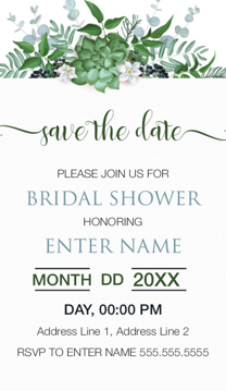 Picture of Save The Date - Bridal Shower  - Business Card Magnet
