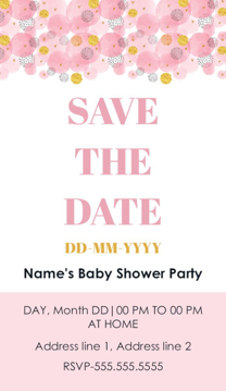 Picture of Save The Date - Girl Baby Shower  - Business Card Magnet