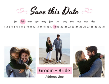 Picture of Save The Date 5  - Horizontal - Postcard Magnet